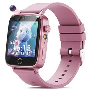 NBKLS Kids Watch for Girls 4 5 6 7 8 9 10 Years Old Gifts, Smart Watch for Kids with 26 Puzzle Games, HD Touch Screen, Flashlight, Learn Cards, Audiobook, Toddler Toys Christmas Birthday Gifts