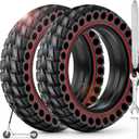 BANGTING 2PCS Upgrade 50/75-6.1 Electric Scooter Solid Tires, 8.5x2.0 Tires Tubeless for Gotrax GXL V2/XR/APEX, 8 1/2 x2 Tire Replacement for Hiboy S2, Xiaomi 3 Lite/3/Pro 2/1s/M365 (Red)
