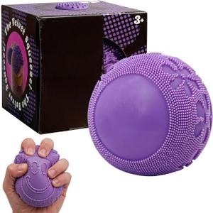 Fuzz Ball Squishy Stress Ball ToyFuzzball SquishySoft Fidget Toy for Anxiety Relief, Sensory Squishy Ball Calming Tactile Grip for Soft Stress Relief Ball for Kids and Adults (Purple)