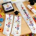 Kindergarten Printed Graduation Stole Kids Graduations Sash Preschool Printed Graduation Stole Class of 2026 (White)