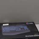 SABLUTE K21 Pro Large Print Backlit Keyboard, Wired USB Computer Keyboards with 7-Colors Backlight, Wrist Rest, Phone Holder, Oversized Letter Keys Easy to See and Type for Laptop, PC, Windows, Black