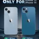 2 x FNTCASE for iPhone 13 Phone Case: Clear Phone Case Magnetic Military Grade Drop Protection Anti Yellowing Cell Phone Cover- Rugged Shockproof Protective Bumper (D-Blue Magnetic)