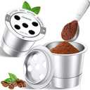 CAPMESSO Reusable K Cups for Keurig: 2026 All Stainless Steel Refillable Coffee Pods Metal Coffee Filters with 5 Holes & Scoop - for K Supreme/K Slim/K-Duo 2/K-Brew Chill MultiStream Maker (2 Pack)