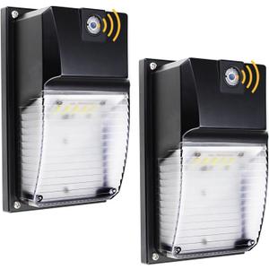 HiBay 2-Pack 18W Dusk to Dawn LED Wall Pack Lights, 5000K 1980LM eqv. 60-100W HPS/HID, IP65 Outdoor Light Fixtures for Porch Patio Yard House, 100-277Vac, ETL Listed