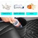 2 x Homelove Collapsible Pop Up PU Leather Trash Can, Portable Leak-Proof Waterproof Car Trash Bin, Multifunctional Organizer Trashcan Storage Bag with Hanging Elastic Strap Loop, Black
