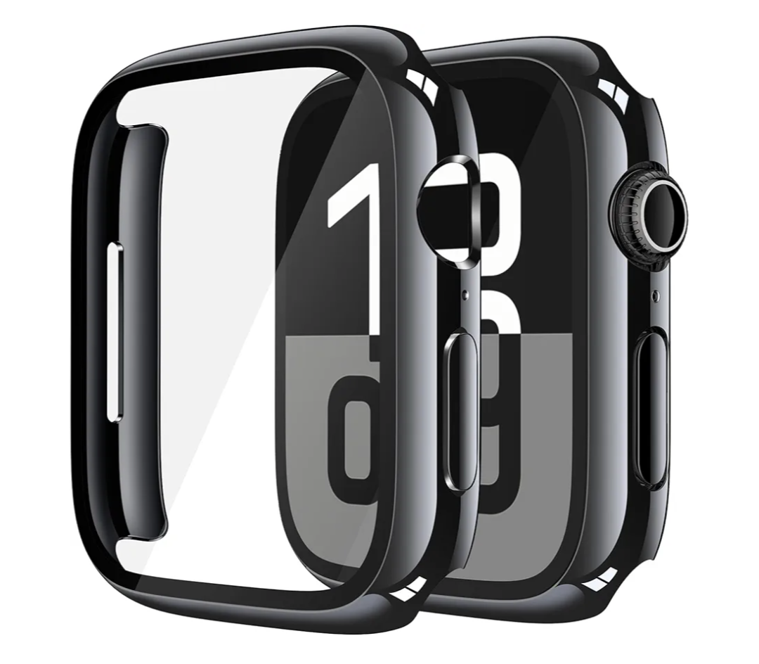 Apple Watch Series 11 (2025) Series 10 46mm, Hard PC Screen Protector Overall Protection Ultra-Thin Lightweight Scratch-Resistant Cover for iWatch, Jet Black