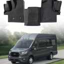 for Ford Transit Floor Mats 2026 2025 2024 2023 2022 | All Models w/Vinyl Not for Connect | for Transit 150 250 350 All-Weather Liner | Car Rubber Carpet Front Row Van Interior Accessories | 1 Pcs