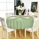 Sage Green Round Tablecloth - Waterproof Stain Resistant Wrinkle Free Table Cloth, 210GSM Polyester Washable Wipeable Table Cover for Party, Banquet, Indoor and Outdoor (60 inch, Circle)
