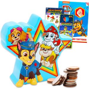 Paw Patrol Kids Money Bank Set  Ceramic Piggy Bank Plus Stickers, Tattoos