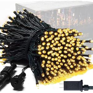 JMEXSUSS 250 LED Warm White Christmas Lights Outdoor Waterproof  91.5ft Twinkle String Lights Indoor Plug in with 8 Modes for Bedroom Wedding Party Tree Garden Patio Decorations