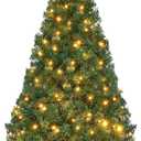 Lulu Home 6FT Christmas Tree, Artificial Christmas Tree with RC 300 LEDs Warm White & Multicolored String Lights(NOT Pre-Strung) for Indoor Outdoor Winter Decoration, 11 Lighting Modes with Timer (Green)