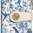 Bird Small Rfid Women Wallet Bifold Zipper Coin Pocket PU Leather Compact Cash Credit Card Holder Travel Wallet for Female Ladies Teen Girls 1 ID Window 10 Card Slots