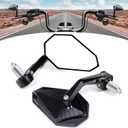 FASTMOMENT Motorcycle Mirrors for Handlebars Motorcycle Mirrors with CNC Cutting Bar End Mirrors Fit for Most Motorcycle Street Bike Scooter Cruiser with Standard 7/ 8" Handlebars (White Lenses)