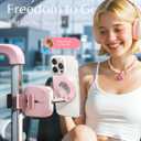 LISEN Airplane Travel Essentials for Women Men Phone Holder for Desk MagSafe Phone Travel Size Accessories Airplane Gadgets Office Desk Decor Accessories for Women Pink Room Decor,Pink