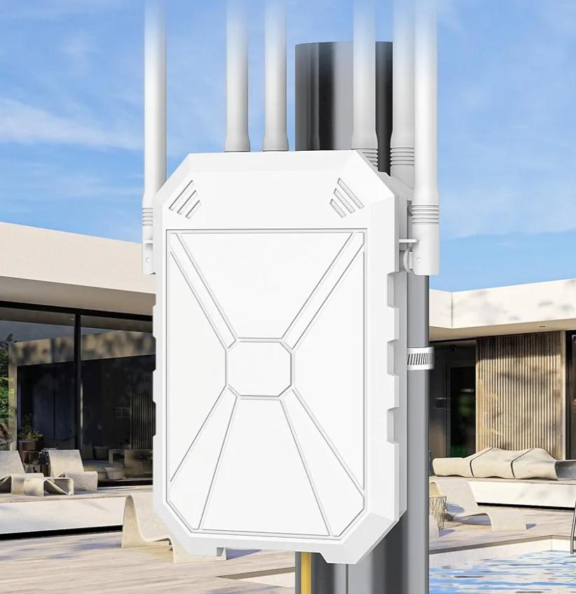 AX1800 Outdoor WiFi 6 Extender, High Power Outdoor WiFi Extender Signal Booster, Long Range Outdoor WiFi Access Point, IP67 Weatherproof, PoE Power Supply, for Starlink, Cameras, Patio, Camping,RV