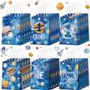 Glenmal 24 Pcs First Trip Around the Sun Party Bags for Boy 1st Birthday Supplies Planet Birthday Goodie Gift Candy Treat Paper Bags for Kid Baby Shower 1st Outer Space Party Favors Decor