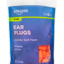 Basic Care Soft Foam Noise Cancelling Earplugs for Concerts, Hearing Protection, 100 Count (1 Pack of 50 Pairs)