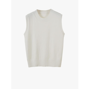 Women's Sweater Vest Crew Neck Sleeveless Pullover Sweater Classic Basic Solid Ribbed Knit Tank Tops, Size M