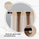 Anytime Home Curtains Blackout and Sheer Layered Solid Window Curtain Panel Pair with Grommet Top, 52Wx84L,Beige
