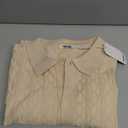 COOFANDY Men's Knit Short Sleeve Shirts Button Down Vintage Knitted Polo Shirt Casual Beach Crochet Cable Vacation Shirt (X-Large, Light Coffee)