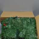 Remote Control&Super Long&8 Modes-18Ft Prelit Snowy Pine Christmas Garland for Stairs Door Mantle Porch Outdoor Indoor,Real Touch Cedar Garland,100 Warm White&Color Switch Lights,Timer,Berry Pinecone