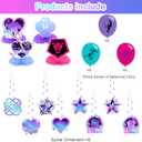 Hunter of Demon Birthday Decoration ,Kpop Hunter Party Supplies Include Banner, Swirls, Table Centerpieces,Latex Balloons for Fans Party Supplies