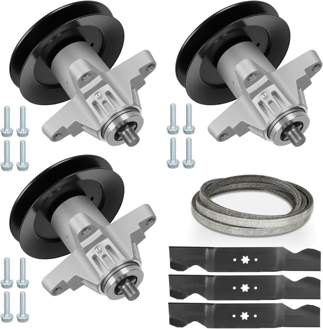 54" Deck Rebuild Kit Fit for Cub Cadet SLTX 1054 SLT 1554, with 3 Spindles for 618-04126 918-04126 918-04125, 3 Blades 742-0677 942-0677, 1 Belt 754-0642 954-0642 112-0933