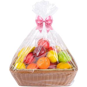 Petutu 12 Packs Large Cellophane Bags, 24"x30" Clear Basket Bags for Baskets Cellophane Wrap for Gift 2 Mil Thick
