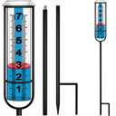JMBay Rain Gauge Outdoor, Accurate rain gauges Outdoors Best Rated, Tall rain Gauge for Yard with Stake, Decorative rain Measure Gauge for Garden, Deck, Lawn with red Floating Buoy, Adjustable Height