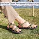 MEGNYA Women's Comfortable Walking Sandals with Arch Support, Athletic Hiking Sandals with Handmade Straps, Outdoor Soft Water Sandals for Beach Poolside Travel Camping (11, W14-taupe)