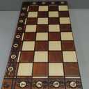 Magnetic Chess Board Set for Adults & Kids, 15" Wooden Folding Chess Boards, Handcrafted Portable Travel Chess Game with Pieces Storage Slots