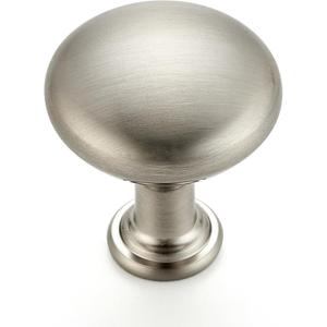 30 Pack 1 Inch Diameter Brushed Nickel Mini Round Solid Kitchen Cabinet Knobs Drawer Pulls for Dresser Closet Door Knobs Drawer Cabinets