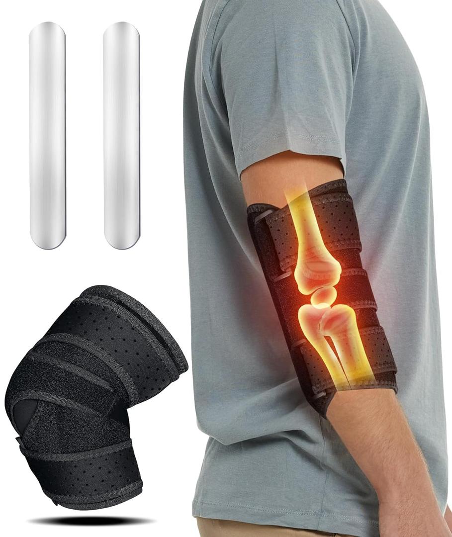 OXYSAIKO Elbow Brace for Cubital Tunnel & Ulnar Nerve Support  Adjustable Night Splint for Tennis Elbow, Tendonitis & Nerve Pain  Comfortable Elbow Stabilizer for Men & Women Fit Most (One Size, Black)
