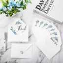 Fumete 50 Set Funeral Thank You Cards with Envelopes and Stickers Thank You Sympathy Cards with Meaningful Message Bereavement for Funeral Family Loved Ones Celebration of Life(Flower)