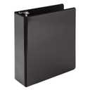Samsill Economy 2 Inch Mini 3 Ring Binder, Made in The USA, 9.1" x 7.5" Round Ring Binder, Non-Stick Customizable Cover, Black
