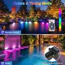 POPOSOAP RGB Underwater Pond Lights with Timer, 20 Colors Dimmable Submersible Led Fountain Lights with IP68 Waterproof, Support Remote Control for Outdoor Ponds Aquarium Garden Pool (6 Headlamps)