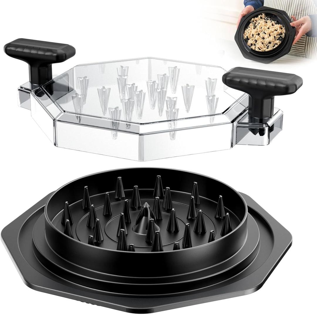 Chicken Shredder | Chicken Shredder Tool Twist | Meat Shredder for Chicken Breast, Visible Kitchen Gadgets Grinder Machine, Anti-Slip Strip, Ergonomic Handle, BPA Free, Easy Clean (Black)