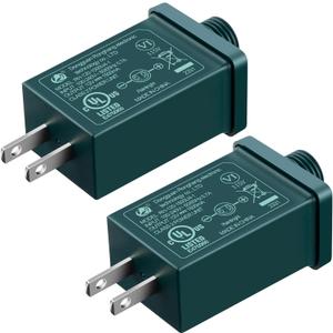 Feekoon 2 Pack Replacement Yard Adapter, 12vdc 1a Power Supply for Christmas Tree Lights, Halloween Christmas Inflatable Decoration, Class 2 Power Supply 120v 60hz Plug