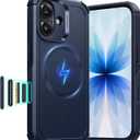 ESR for iPhone 17 Case, 7X Military-Grade Drop Protection, Shock-Absorbing Rugged Cover with Camera Control Button, MagSafe Accessories Compatible, Cyber Series, Navy Blue