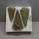 KI Store Lighted Glass Christmas Tree Figurine with Timer Set of 3 Mercury Glass Christmas Decoration Battery Operated for Centerpieces Window Tabletop Mantel