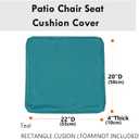 Patio Seat Cushion Covers,Washable Slip Covers Replacement,Waterproof Outdoor Furniture Chair Cushion Pillow Seat Cover for Couch,Garden,Sofa,Teal,22"20"4"(4 Covers Only)