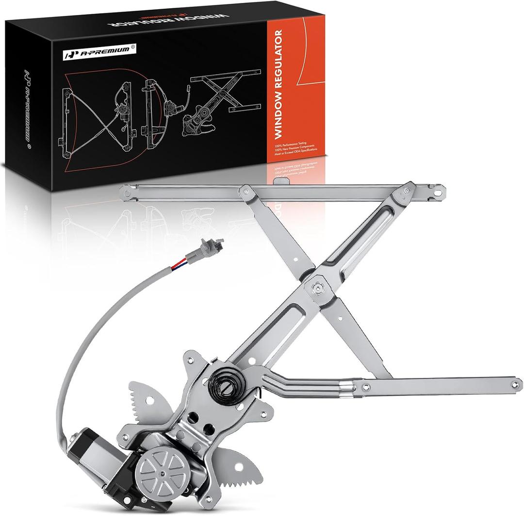 A-Premium Power Window Regulator with 2-Pin Plug Motor Front Passenger Side Compatible with Toyota Tacoma 1995-2004, Front Right Passenger Side