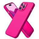 ROUMAYMAY for iPhone 12 Pro Max Case, Liquid Silicone Shockproof Upgraded [Camera Protection] Slim Soft Smooth Microfibre Lining Anti-Scratch, Full Body Phone Case for iPhone 12 Pro Max 6.7", Hot Pink