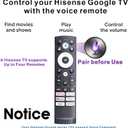 Replacement Remote for Hisense TV, for Hisense Remote Google Series with Voice Command