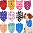 10PCS Big Dog Bandanas Large Breed Paw Print Triangle Bibs Head Scarves for Boys Girls Grooming Accessories Costume,Large/X-Large, Paw Print