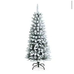 4.5-ft Pencil White Artificial Christmas Tree