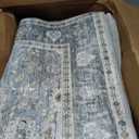 KUTA Vintage Washable Runner Rug, 2.6x10 Grey Blue Runners for Hallways Non-Slip Kitchen Rugs Ultra Thin Soft Printed Distressed Oriental Floral Floor Carpet for Laundry Bedroom Living Room Nursery