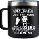 Angie's Box 14 oz Cup - Funny Golfer Mug - Best Golf Gifts for Men Unique - Golf Gifts for Dad from Son Daughter