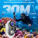 4K Action Camera with 64GB Card, Mini Body Camera with Audio Recording, Wi-Fi Magnetic Hands-Free POV Cam for Motorcycle Helmet Vlogging with Waterproof Case & 360 Rotatable Clip