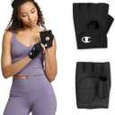 Champion Fingerless Gloves for Women Workout Gloves with Padded Palm & Wrist Support, Breathable Mesh Fabric, Small-Medium